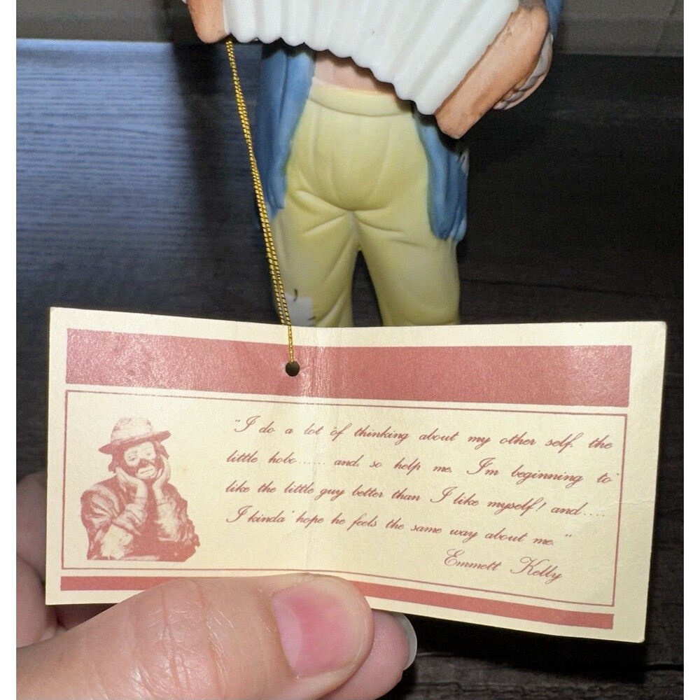 Emmett Kelly Jr. Collection Vintage Clown With Accordion Figurine Flambro 1984 - Picture 9 of 11